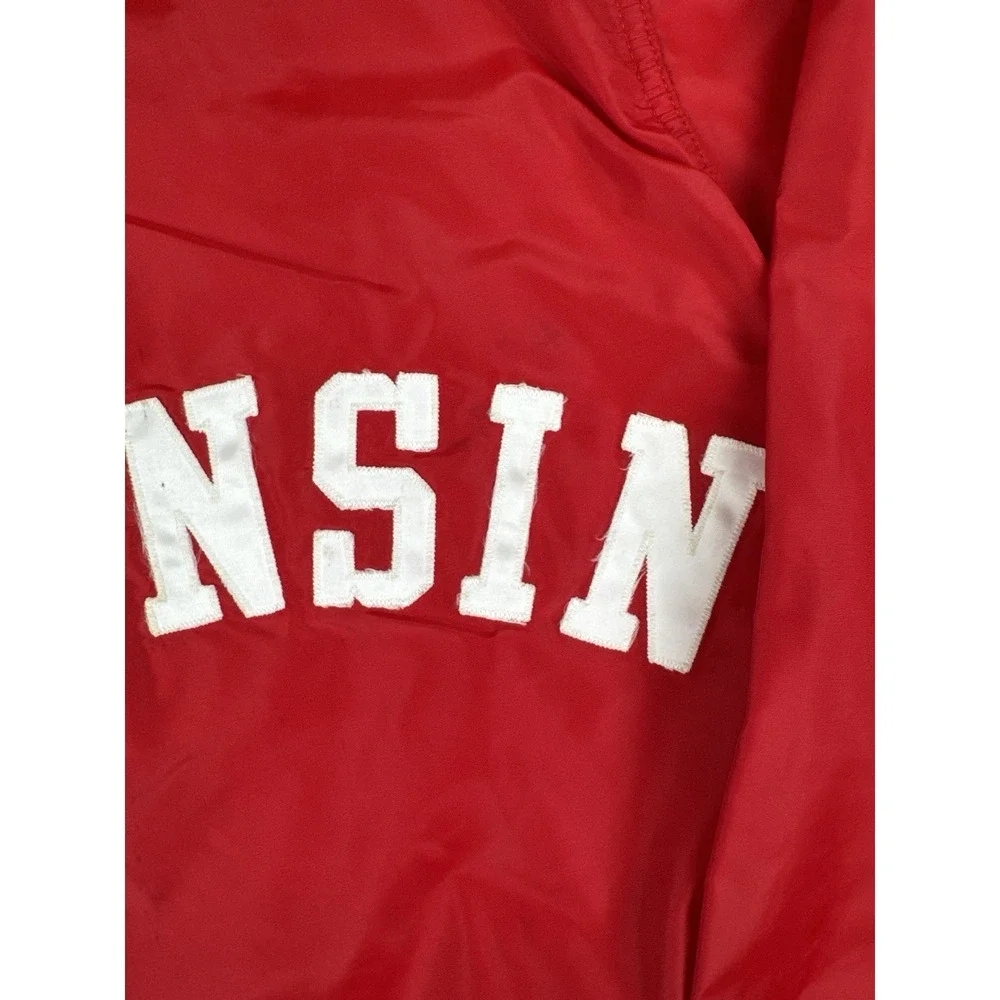 Vintage 70s Russell Athletic Wisconsin Badgers Lined Nylon Windbreaker USA M
